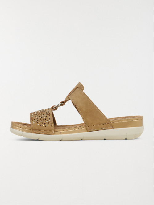 Mule confort camel femme...