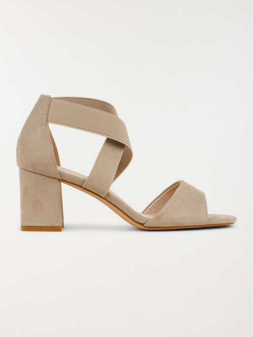Sandale grise talon haut femmme (36-41)
