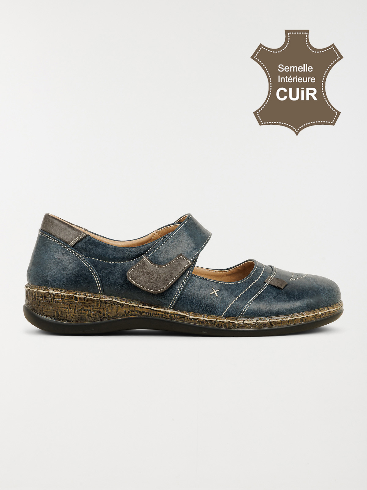 Ballerines confort femme navy (36-41)