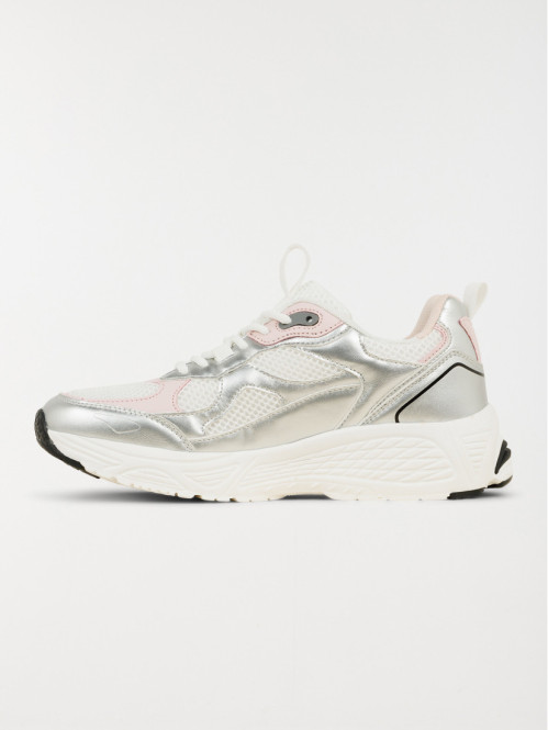 Baskets coloris argenté...