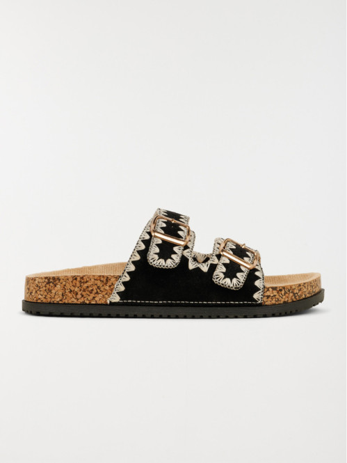 Mules plates noires femme...
