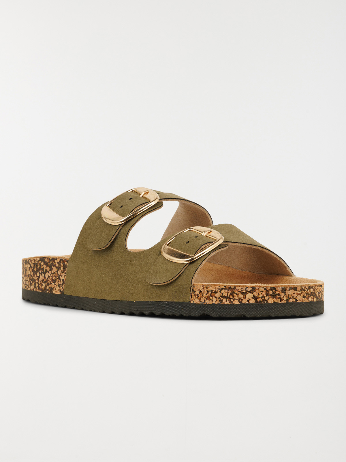 Mule plate 2 brides femme vert (36-41)