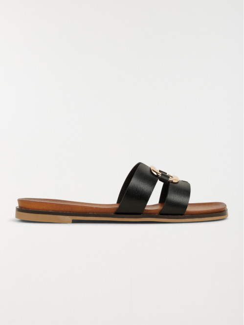 Mule plate anneau doré femme (36-41)