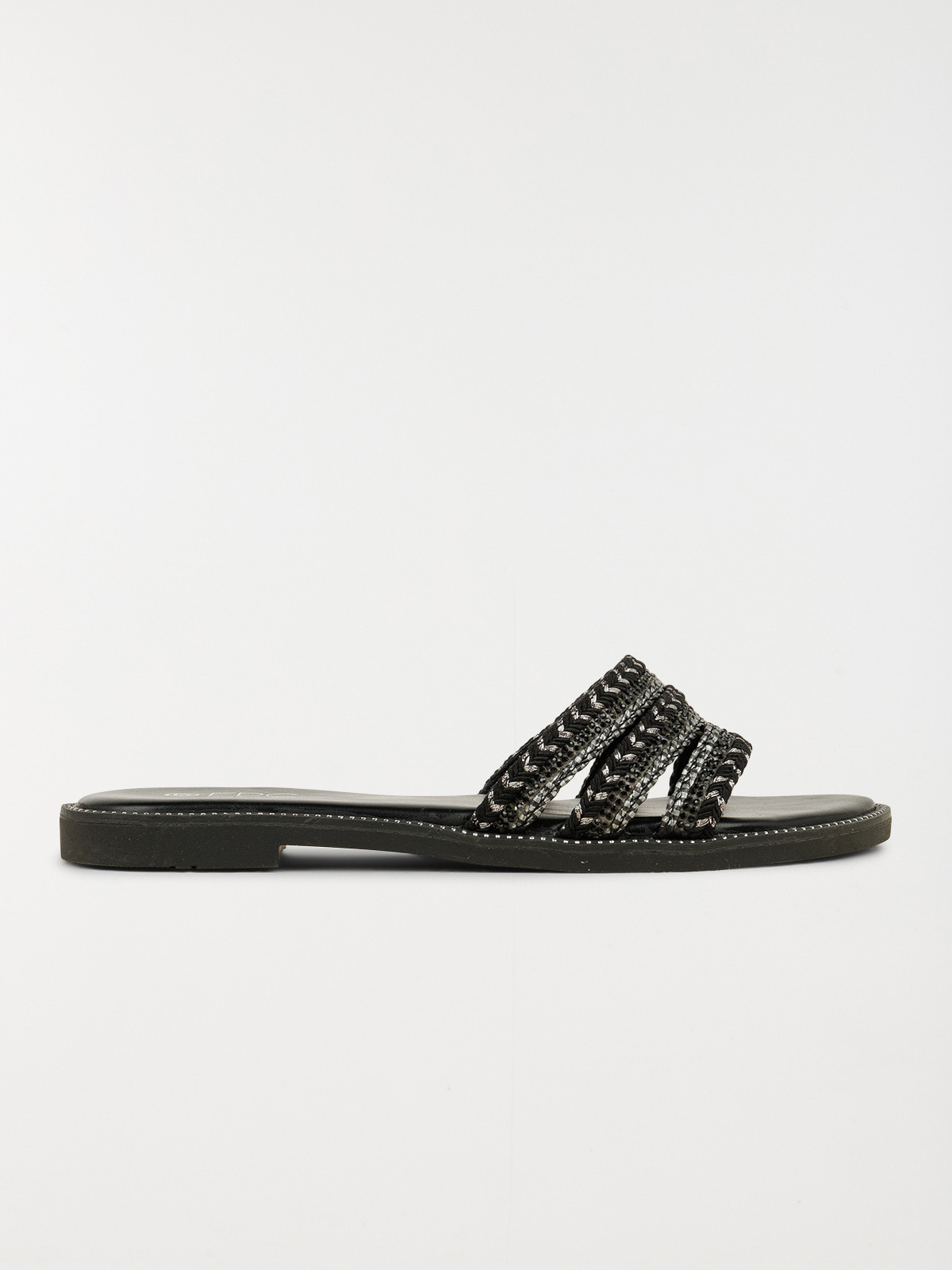 Mules brides tressées femme noir (36-41)