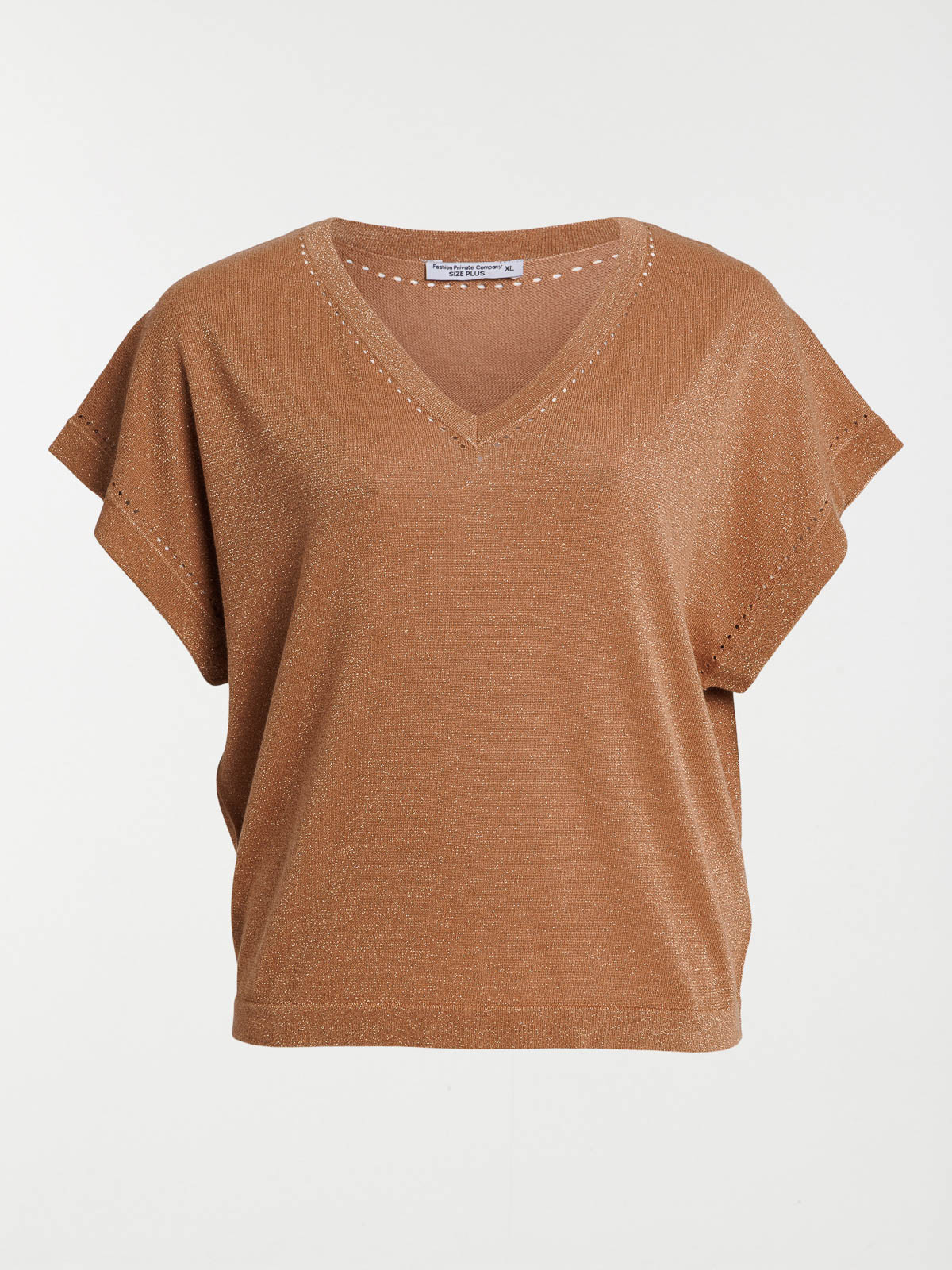 Pull manches courtes grande taille femme