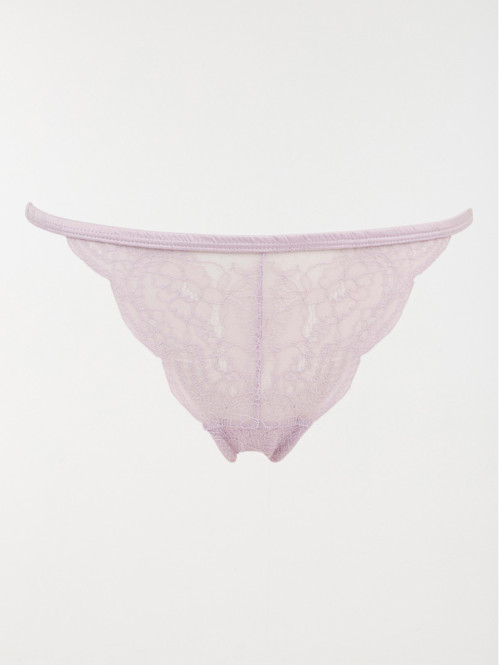 Tanga lilas dentelle femme (S-XL)