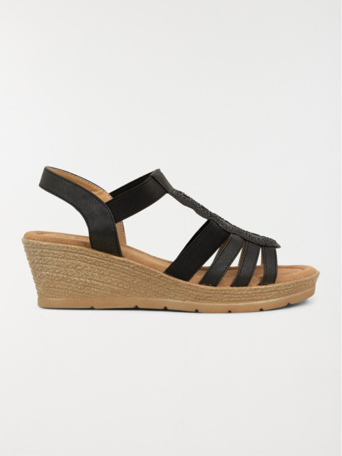 Sandales compensées noires femme (36-41)