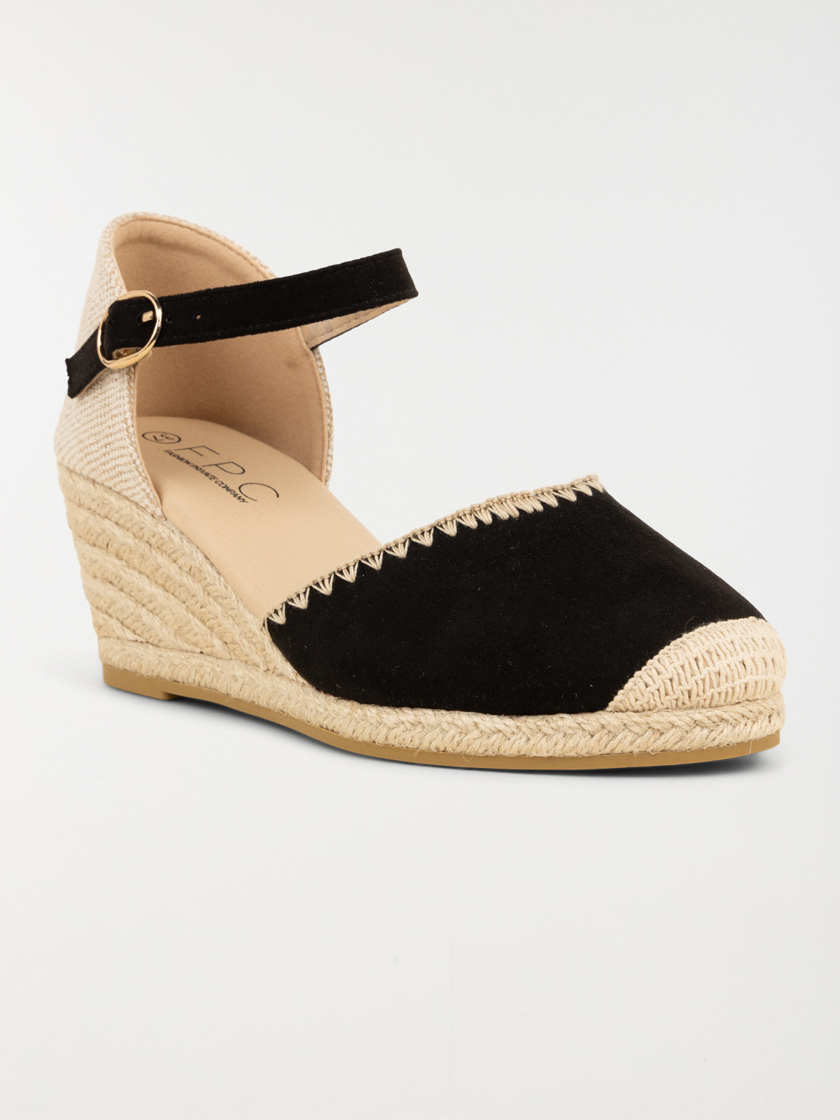 Sandales compensées noires femme (36-41)