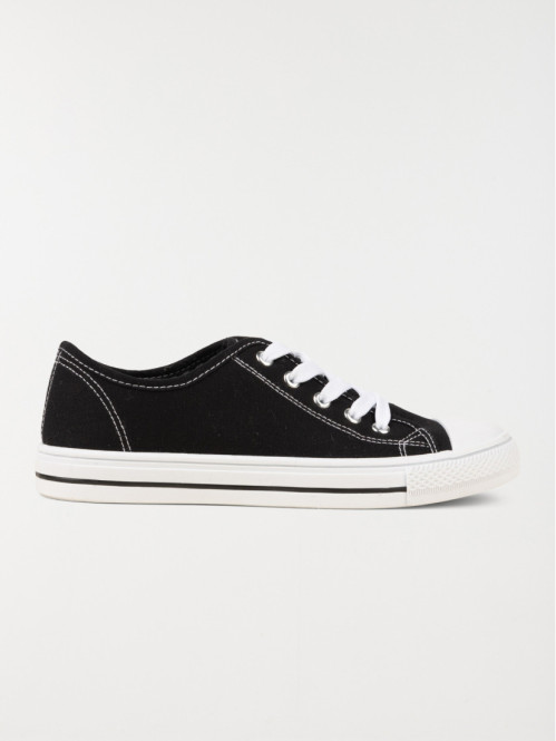 Basket toile femme noire (36-42)