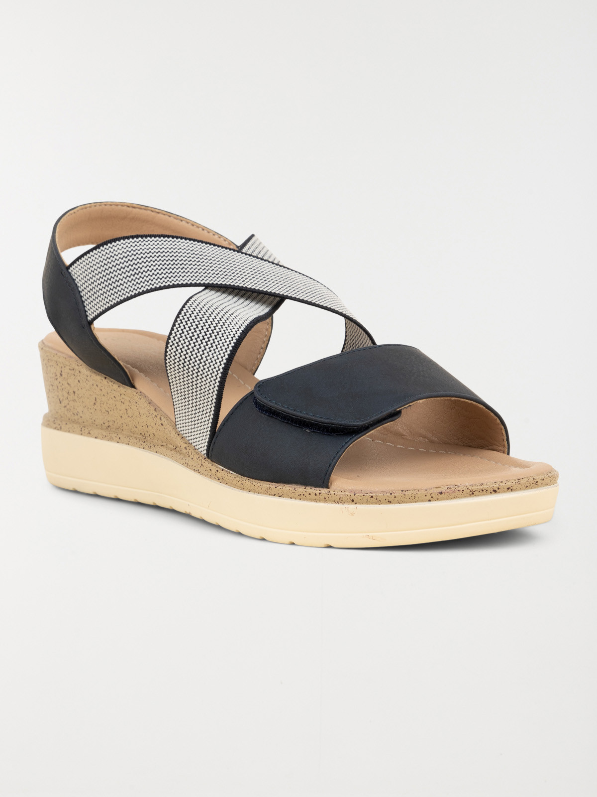 Sandale navy compensée femme (36-41) Sandale navy compensée femme (36-41)