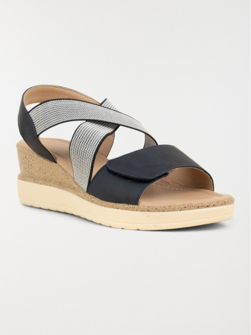Sandale navy compensée...
