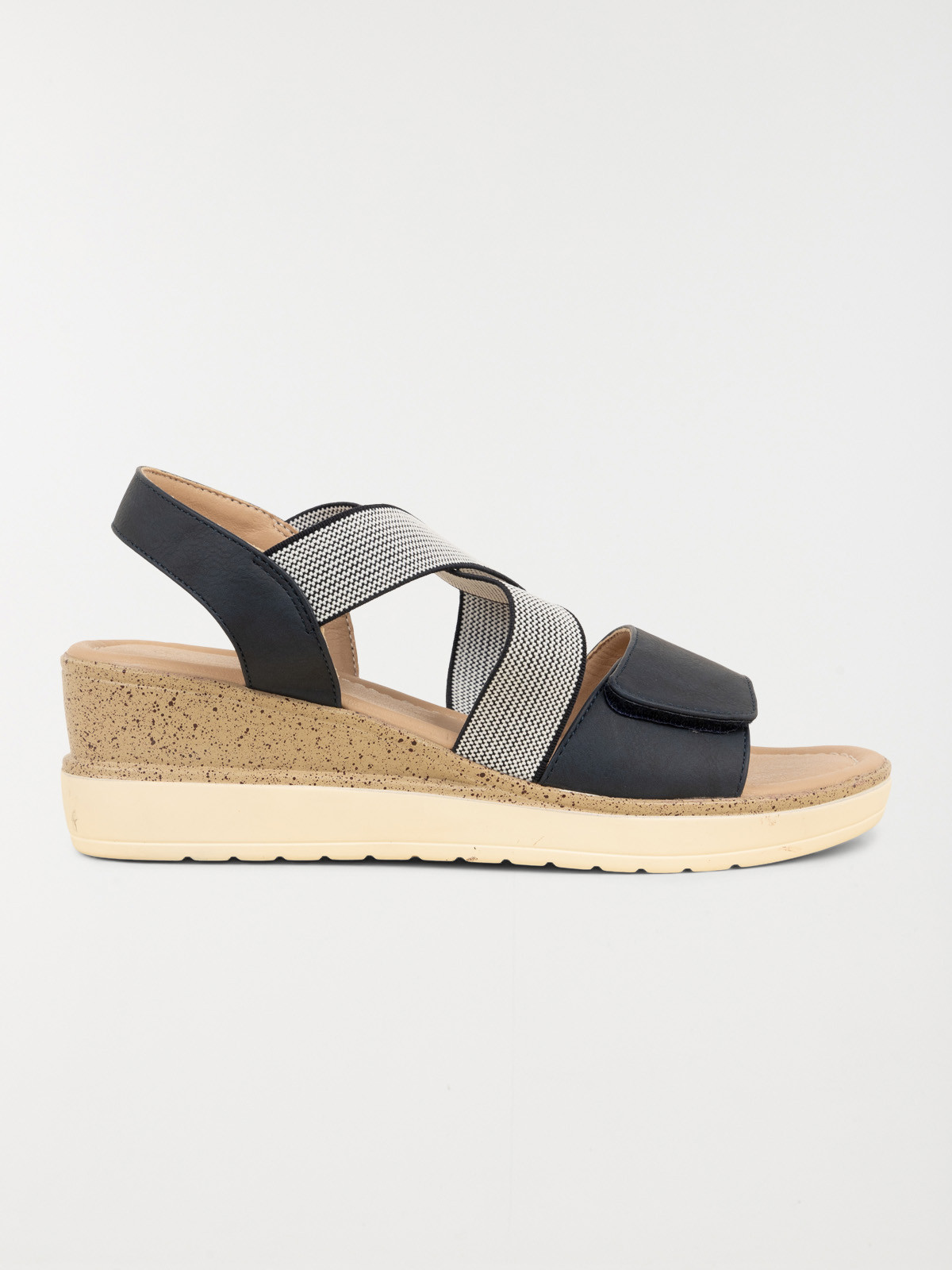 Sandale navy compensée femme (36-41)
