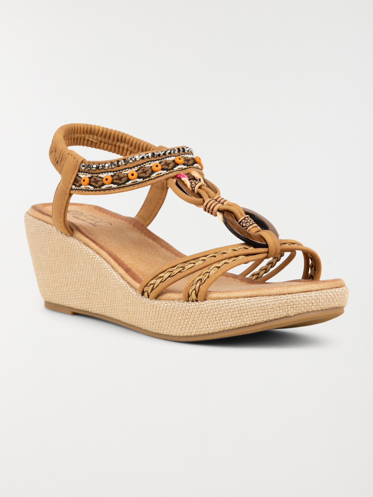 Sandales compensées perles femme (36-41)