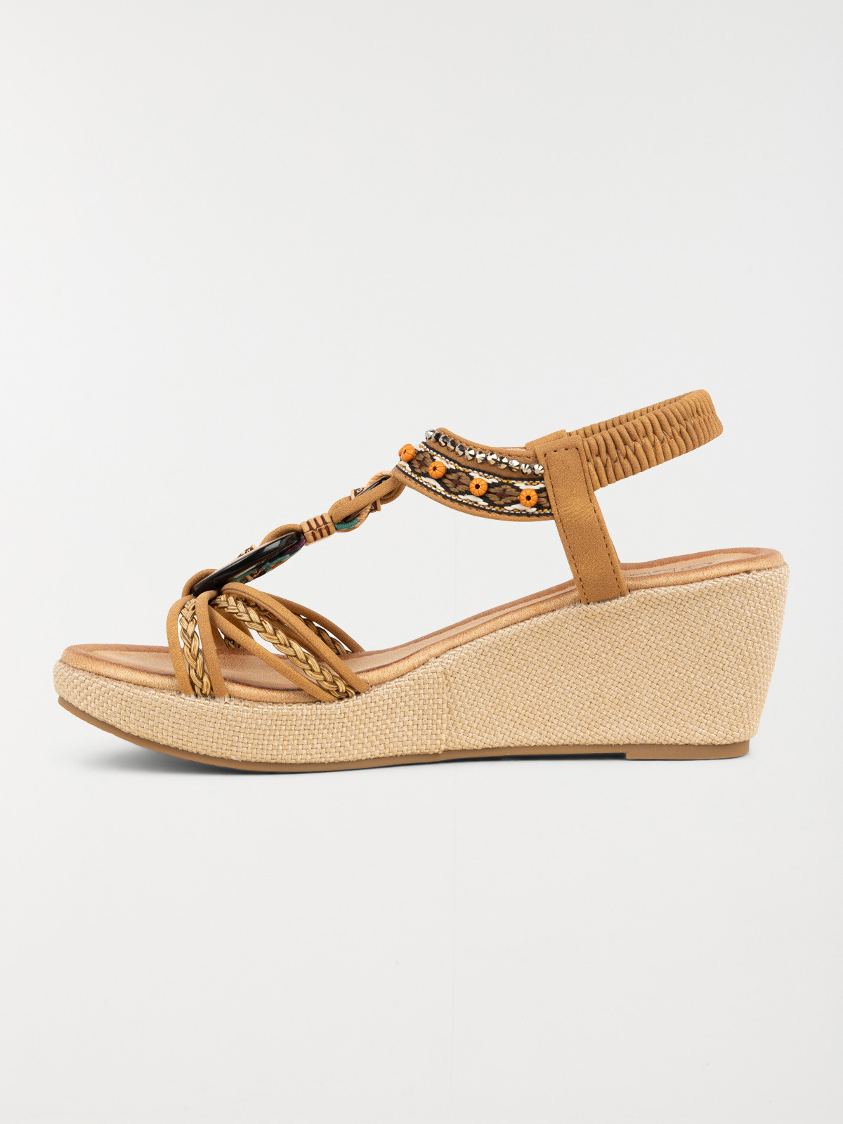 Sandales compensées perles femme (36-41)