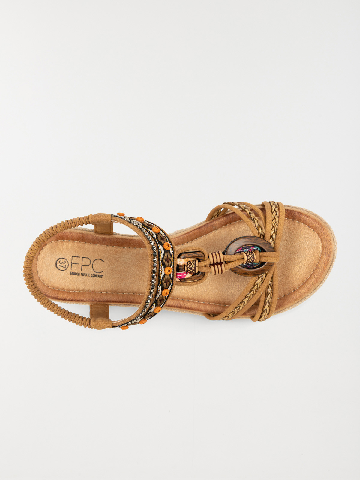 Sandales compensées perles femme (36-41)