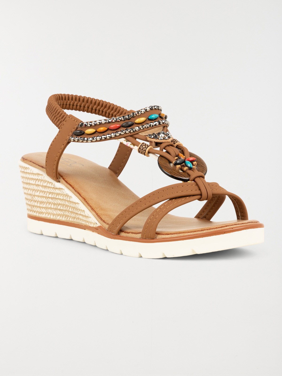 Sandales compensées perles femme (36-41)