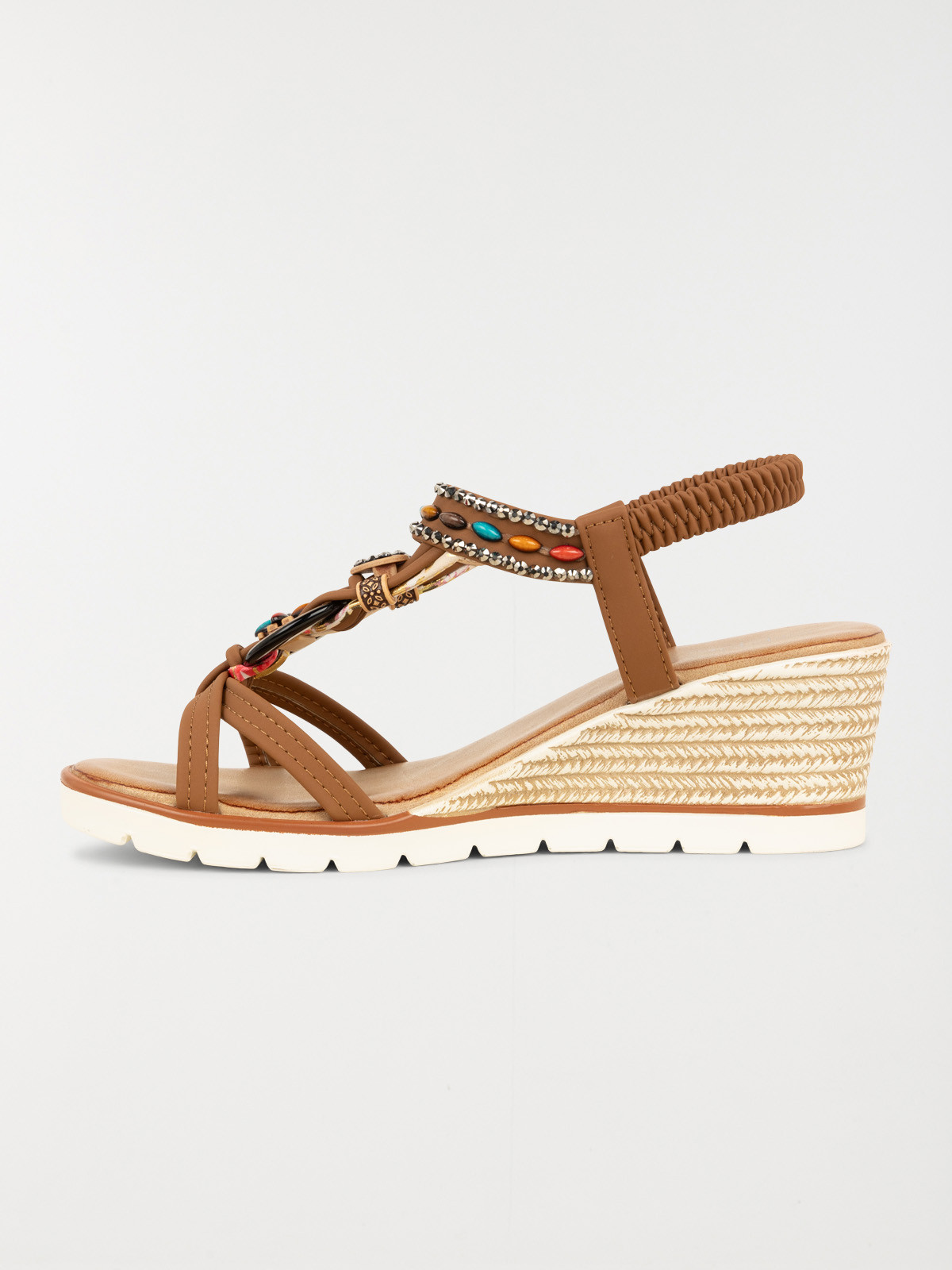 Sandales compensées perles femme (36-41)