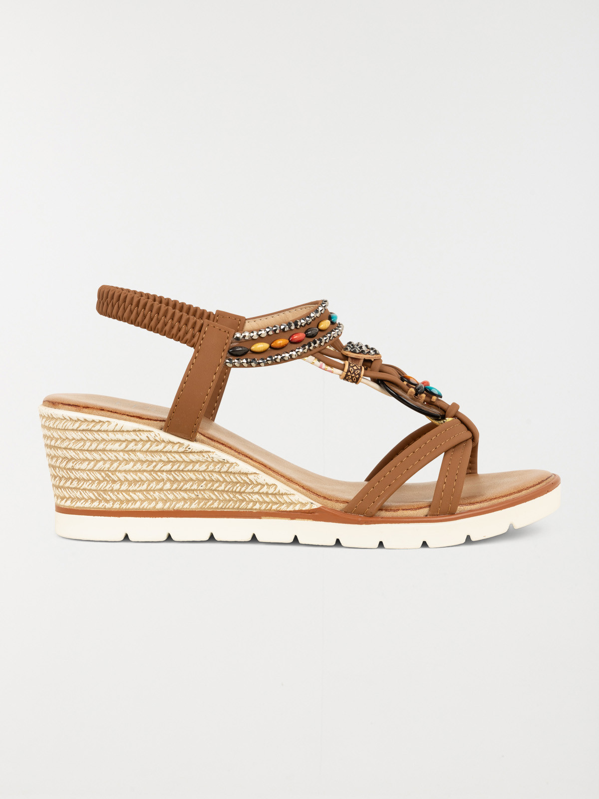 Sandales compensées perles femme (36-41)