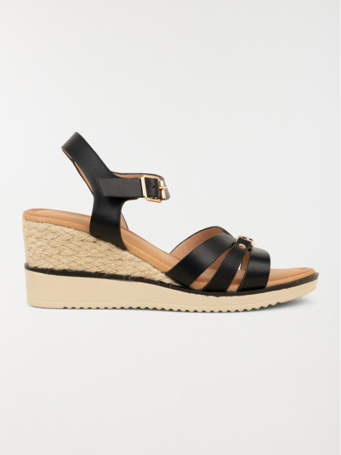 Sandale compensée femme noir (36-41)