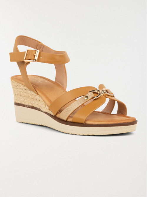 Sandale compensée femme camel (36-41) Sandale compensée femme camel (36-41)