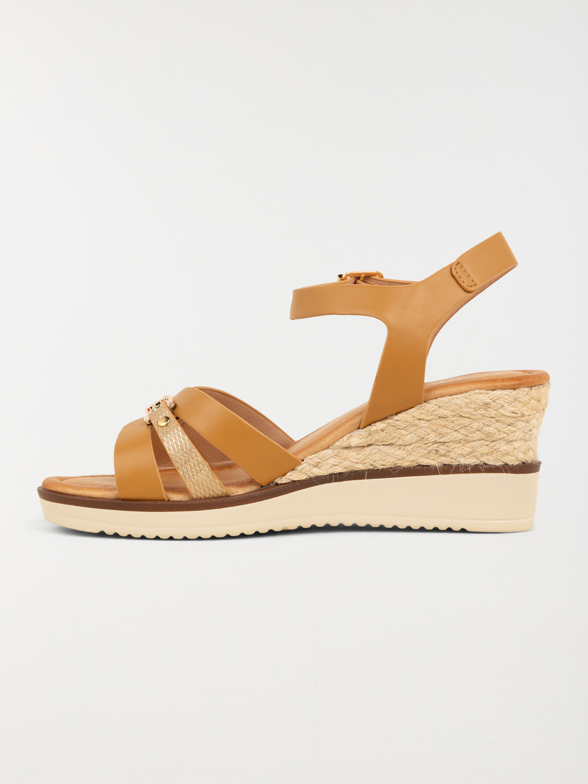 Sandale compensée femme camel (36-41) Sandale compensée femme camel (36-41)
