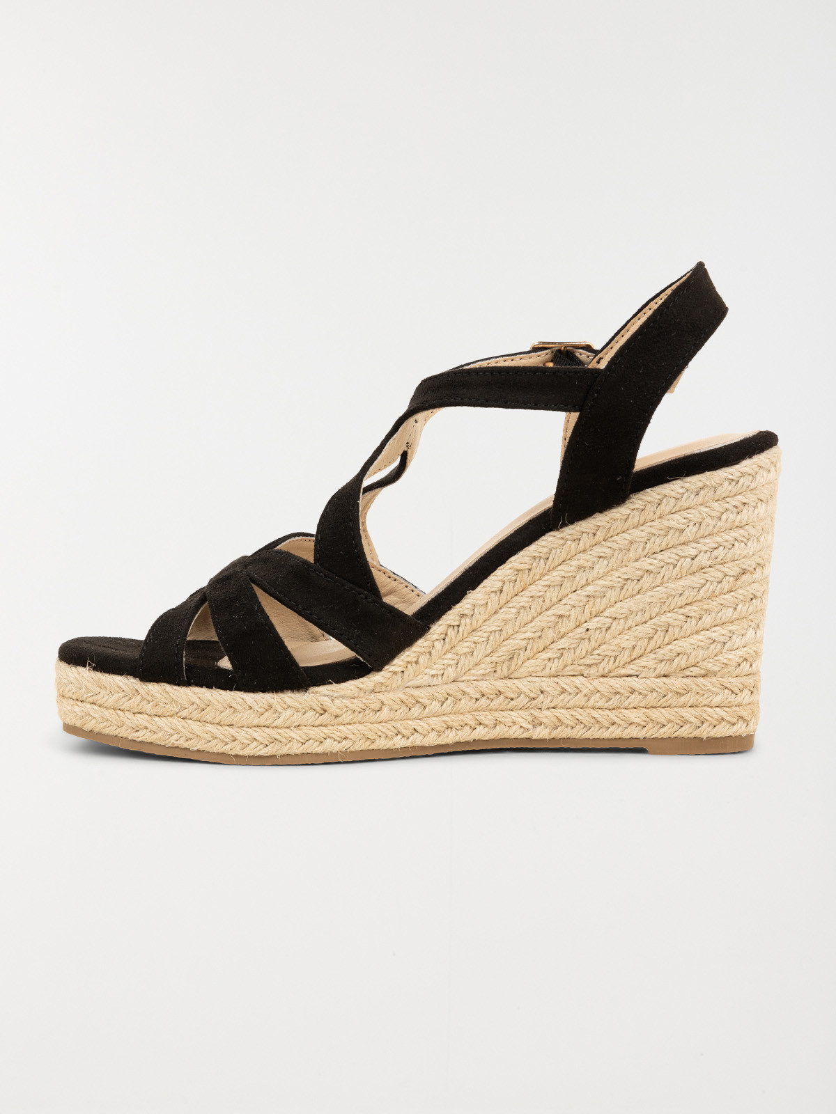 Sandales noires compensées femme (36-41)