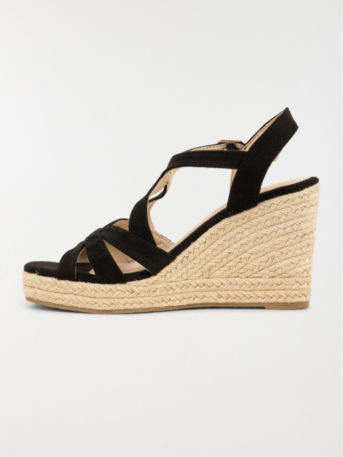 Sandales noires compensées...
