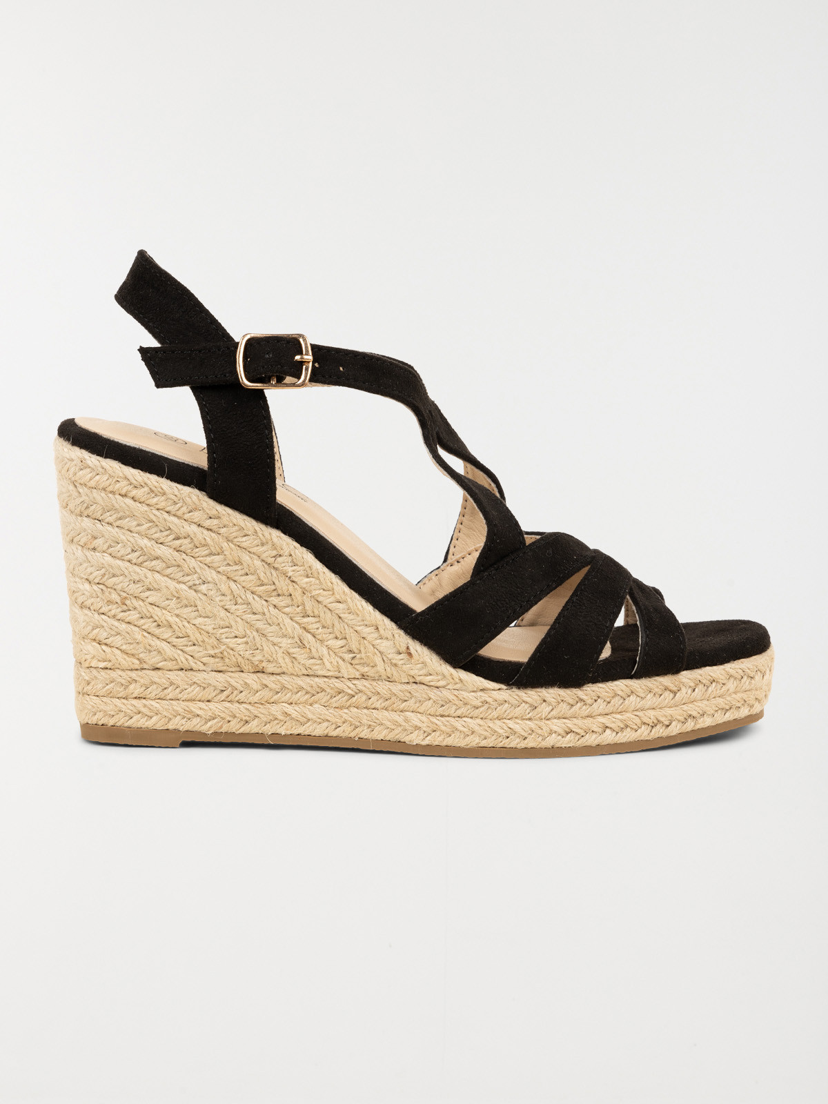 Sandales noires compensées femme (36-41)