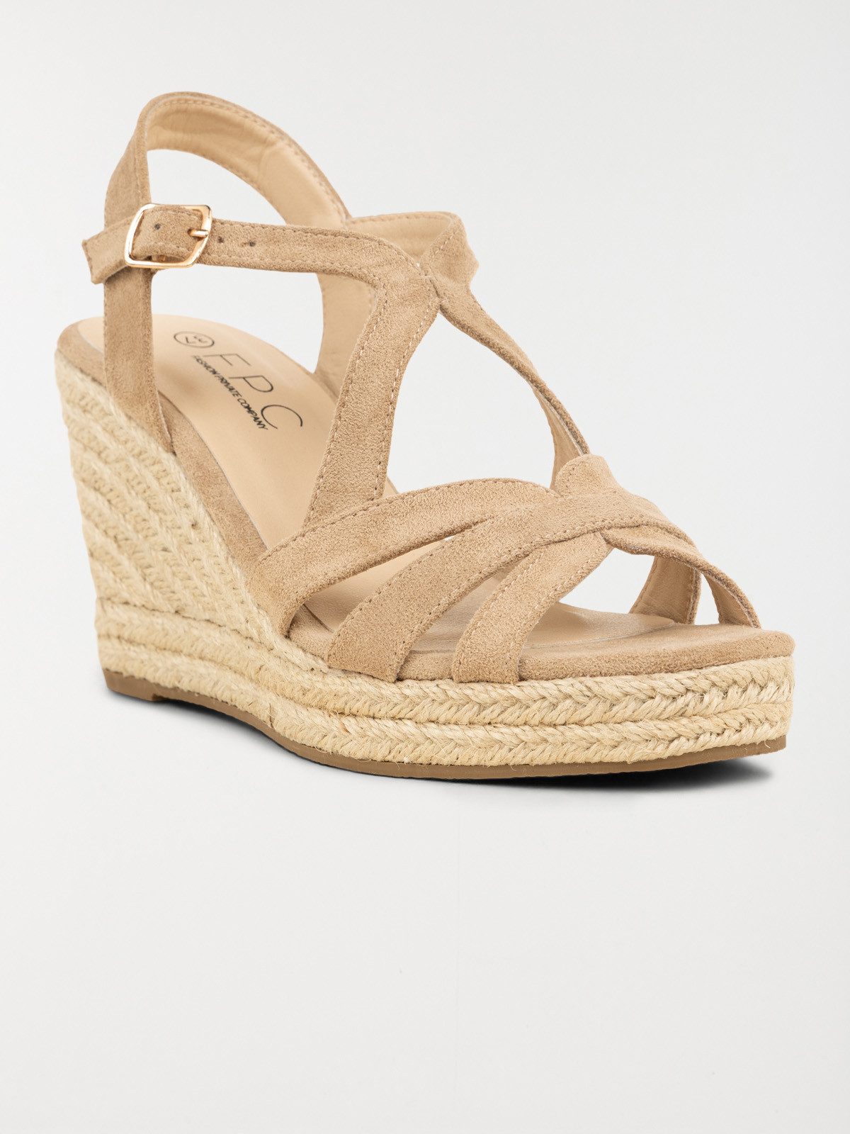 Sandales compensées femme beige (36-41) Sandales compensées femme beige (36-41)