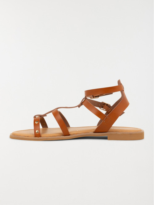 Sandale montante plate...