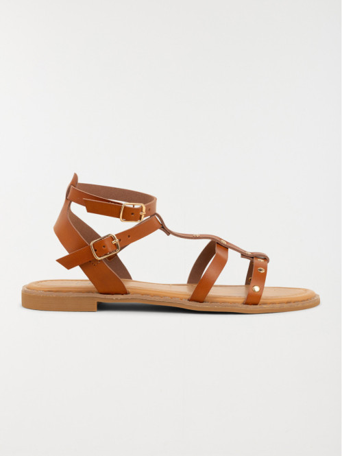 Sandale montante plate femme (36-41)