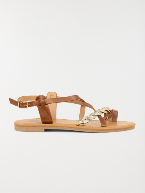 Sandales plates bicolores femme (36-41)