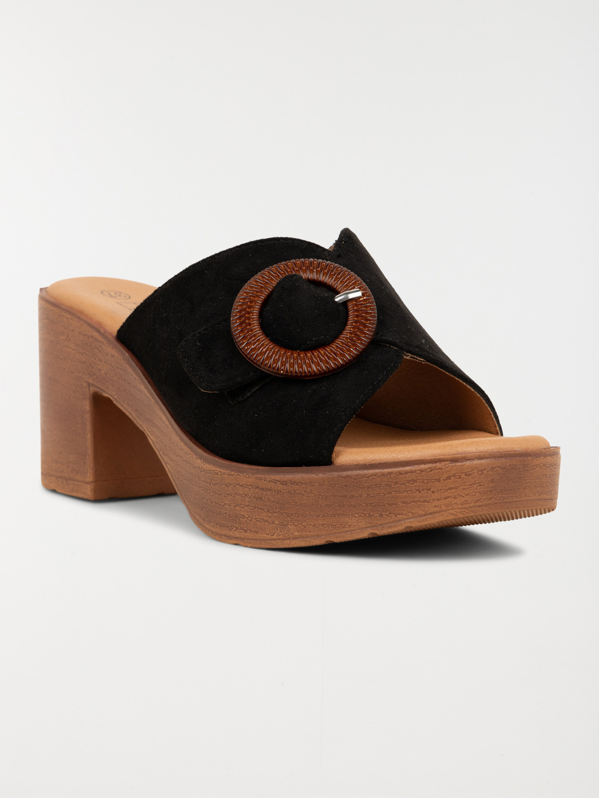 Mules noires à talon haut femme (36-41)