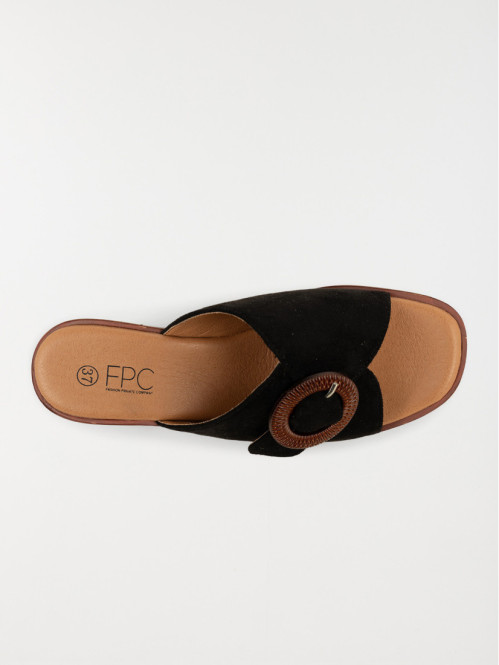 Mules noires à talon haut...