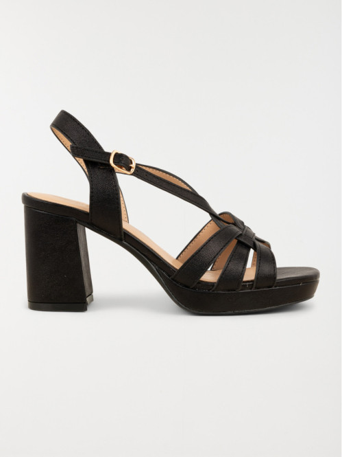 Sandales noires à talon femme (36-41)