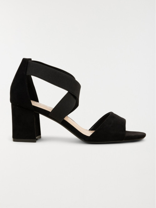 Sandale noire talon haut femmme (36-41)