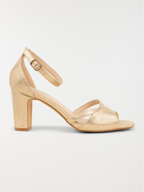 Sandales dorés à talon haut (36-41)
