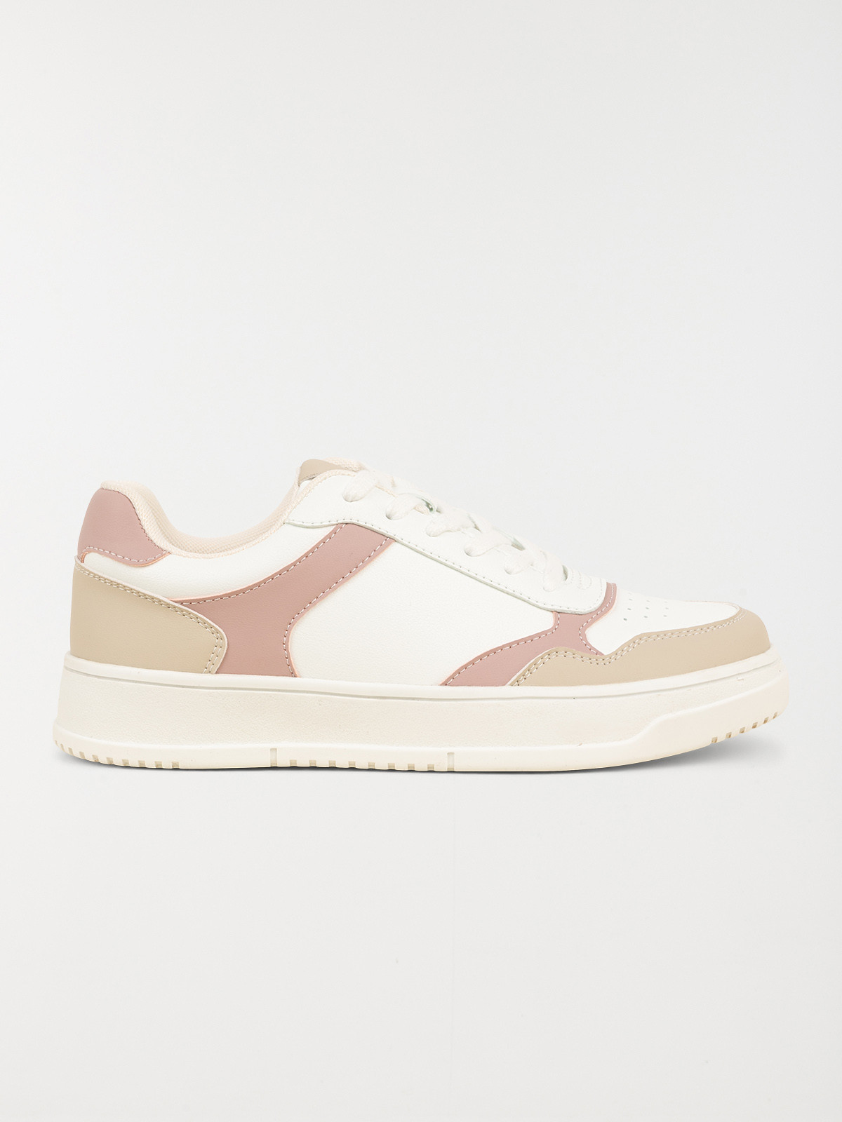 Basket blanche et taupe femme (36-41)