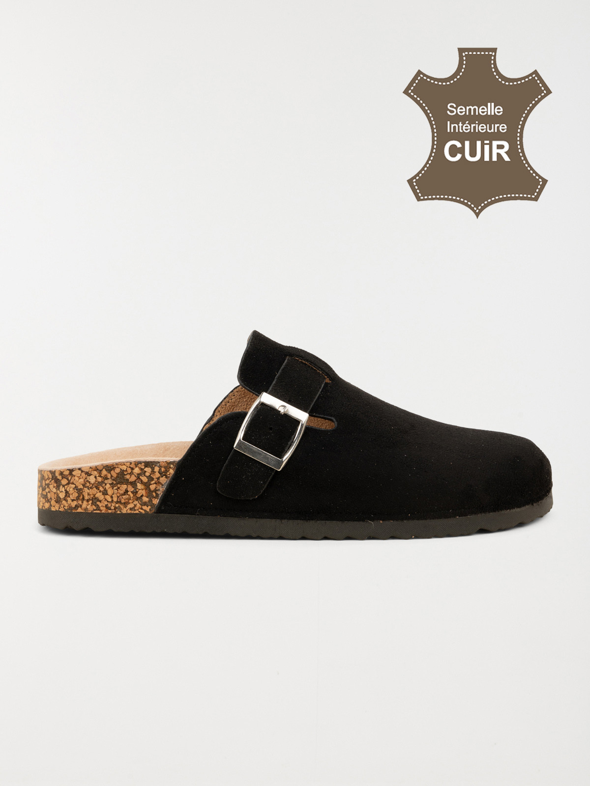 Mules plates femme noir (36-41)