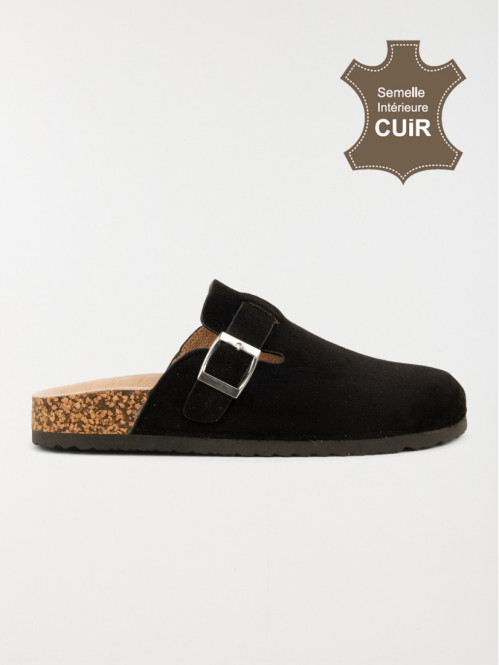 Mules plates femme noir (36-41)