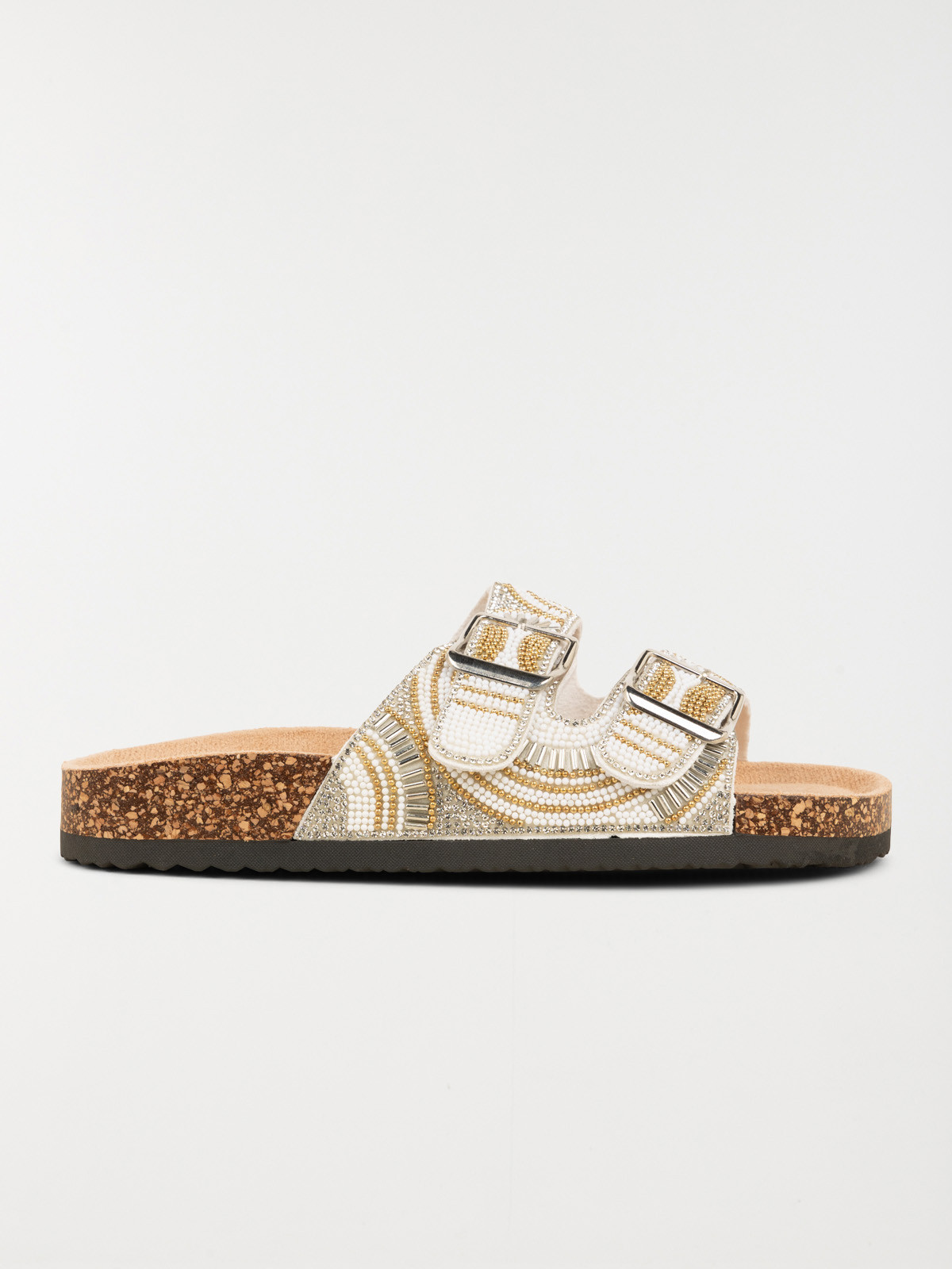 Mules strass blanches femme (36-41)