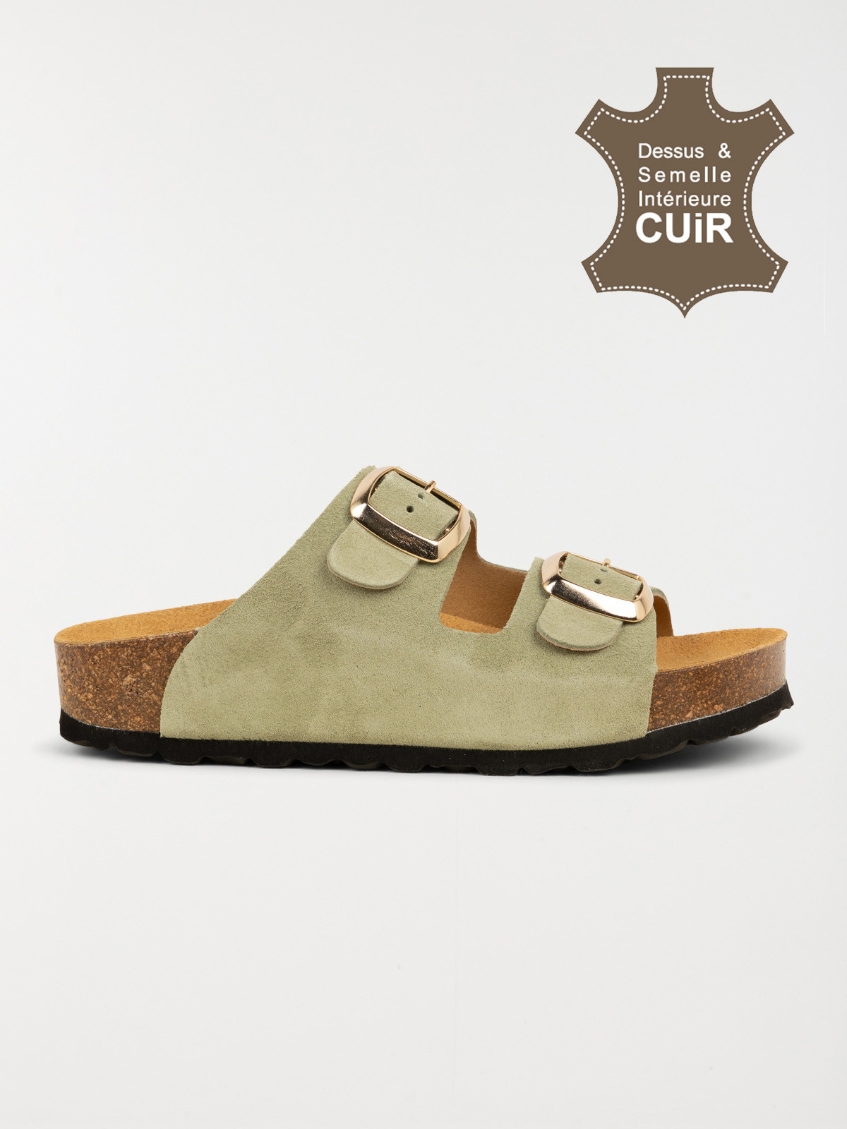Mules plates femme vert (37-42)