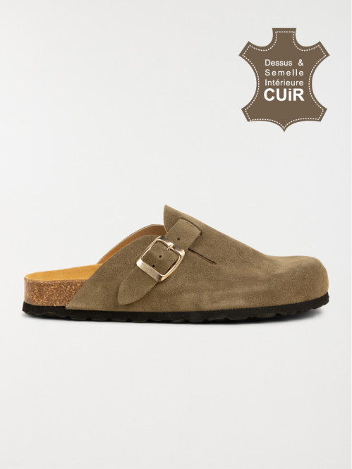 Mules sabots plates femme kaki (37-42)