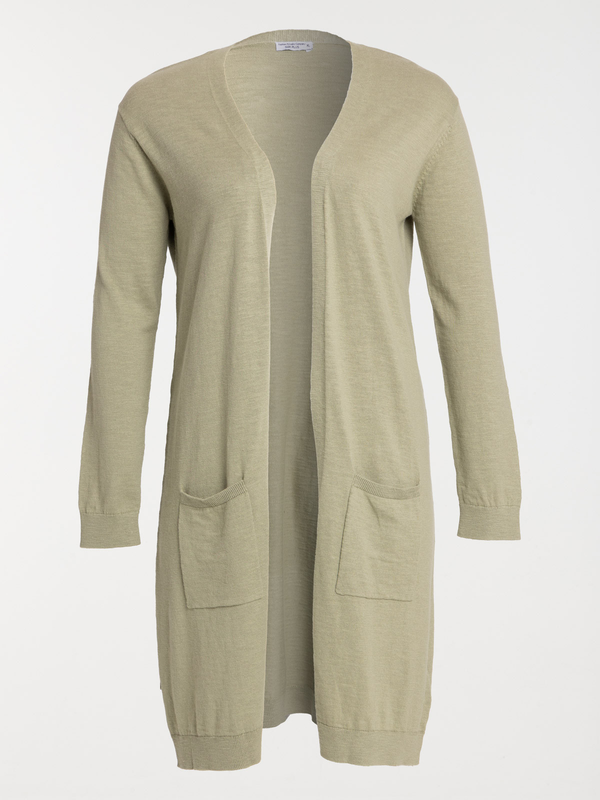 Gilet long sauge grande taille femme
