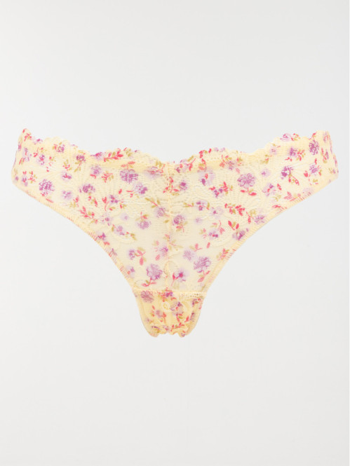 Tanga dentelle imprimé fleuri (S-XL)