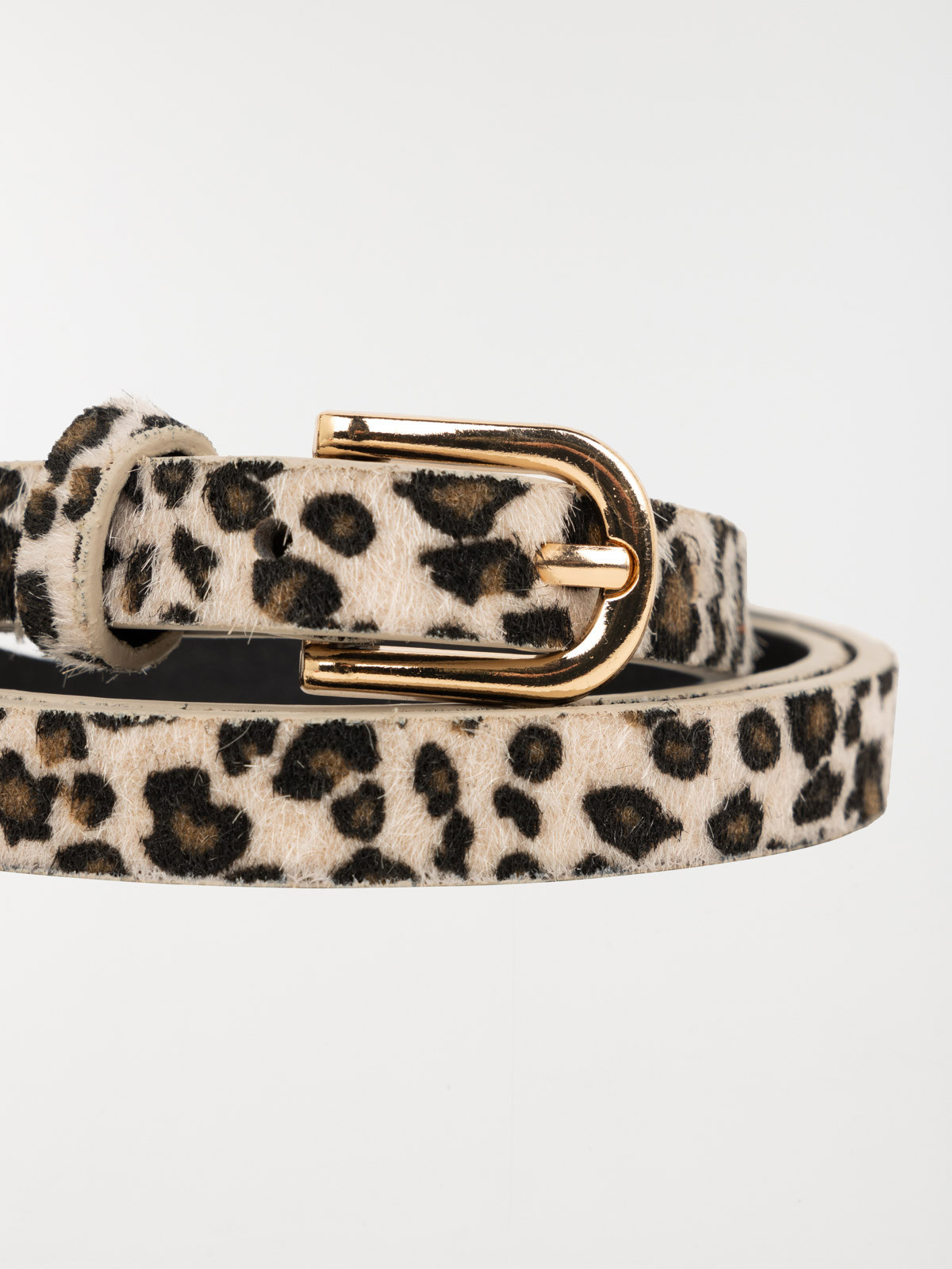 Ceinture femme léopard boucle dorée