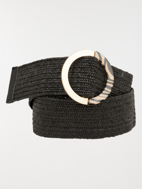 Ceinture femme boucle dorée et imprimée