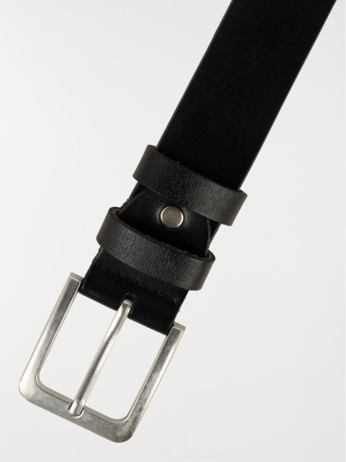 Ceinture noire cuir homme