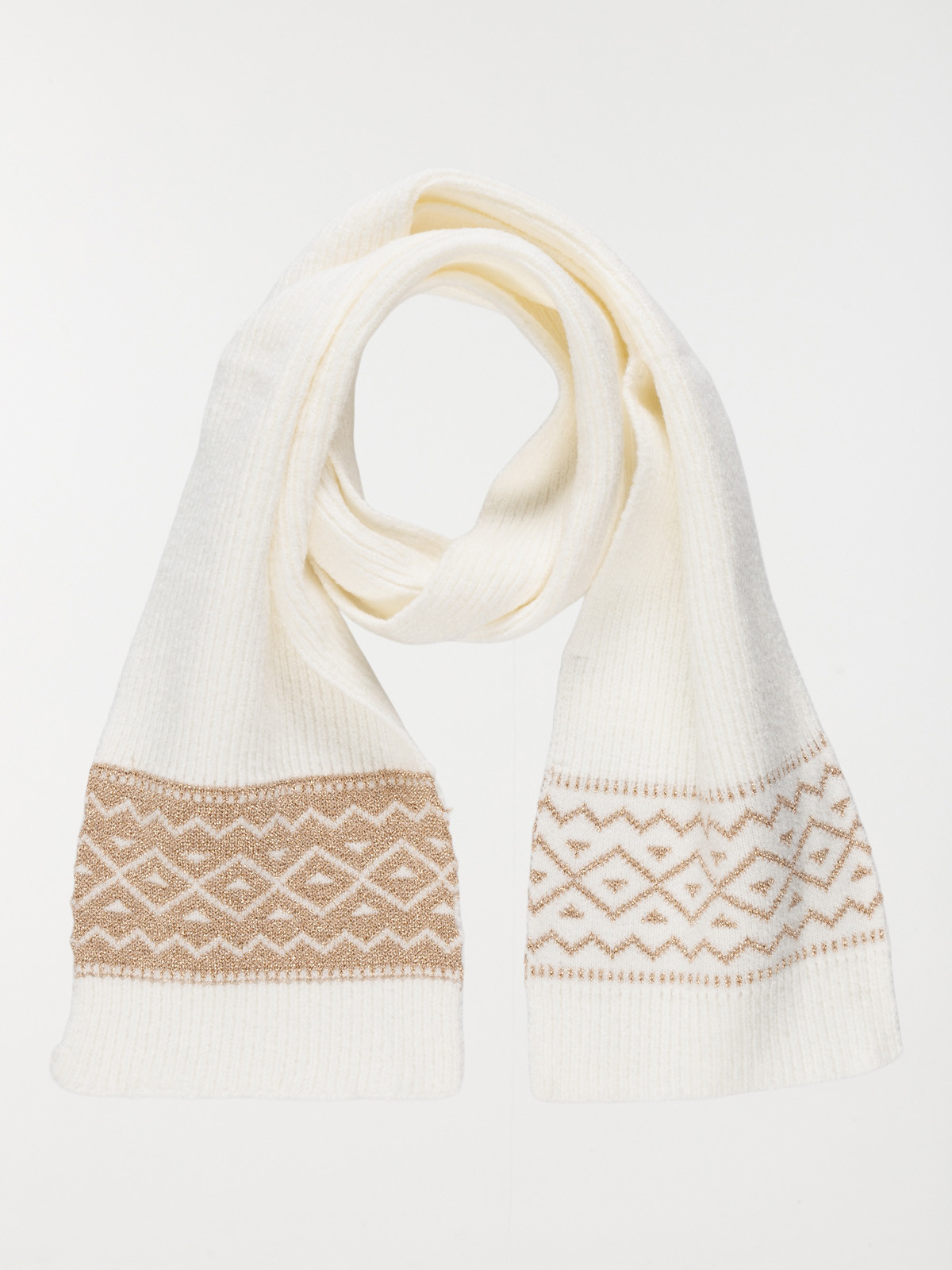 Ensemble bonnet écharpe écru femme