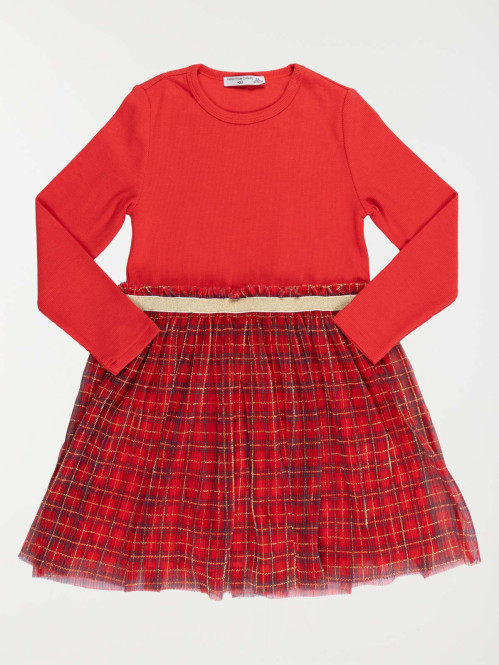 Robe noël tulle carreaux fille (3-12A)